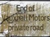 A road sign is seen near the Vauxhall car plant in Ellesmere Port, northern England