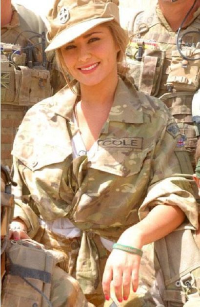 Cheryl Cole in army fatigues …