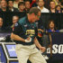 In this photo released by the PBA LLC and taken Sunday, Feb. 26, 2012, bowler Pete Weber celebrates a strike late in the game against Mike Fagan in the finals of the US Open bowling championship at Brunswick Zone-Carolier in North Brunswick, N.J. Weber threw a strike on his final ball to win 215-214, for a record fifth U.S. Open title. He surpassed the record of his father, Dick Weber and his father’s close friend Don Carter, who both won four times. (AP Photo/PBA LLC)