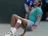 Nadal celebrates defeating Del Potro of Argentina in men's singles final match at BNP Paribas Open ATP tennis tournament in Indian Wells