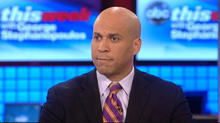 abc cory booker this week jt 130331 wblog Cory Booker Jokes Mayor Job Drove Him to Drink    Coffee That Is