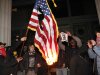Occupy Oakland protestors burn an American flag found inside Oakland City Hall during an Occupy Oakland protest on the steps of City Hall, Saturday, January 28, 2012, in Oakland, Calif.  (AP Photo/Beck Diefenbach)