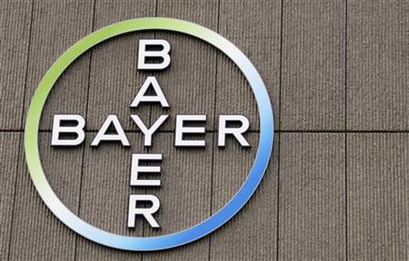 The logo of Germany's largest drugmaker Bayer HealthCare Pharmaceuticals is pictured on the front of its building in Berlin April 28, 2011. REUTERS/Fabrizio Bensch
