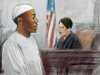 In a courtroom sketch, Umar Farouk Abdulmutallab, the man who tried blowing up a Northwest Airlines flight on Christmas Day 2009 is sentenced to life in prison by U.S. District Judge Nancy Edmonds in federal court in Detroit, Thursday, Feb. 16, 2012. (AP Photo/Jerry Lemenu)