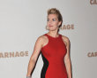 Celebrity fashion: Kate Winslet has also worn this stunning red and black optical illusion dress. With amazing curves like hers, the look is a winner every time.