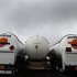 Gas transport tanks are seen outside a Repsol YPF gas factory in Gijon, northern Spain