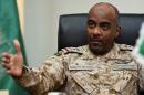 Saudi Brigadier General Ahmed al-Assiri, spokesman for the Saudi-led coalition forces fighting rebels in Yemen, gives an interview to AFP at the King Salman airbase in central Riyadh, on March 16, 2016
