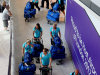 Members of Sweden's Olympic team arrive at Heathrow Airport, in London on Tuesday, July 24, 2012.  The opening ceremonies of the Olympic Games are scheduled for Friday, July 27. (AP Photo/Steve Parsons, PA) UNITED KINGDOM OUT; NO SALES; NO ARCHIVE