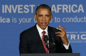 U.S. President Barack Obama delivers remarks at a business leaders forum in Dar es Salaam July 1, 2013. REUTERS/Jason Reed