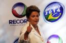 Brazil's President and Workers' Party (PT) presidential candidate Rousseff gestures before a TV debate in Sao Paulo
