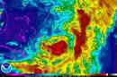Tropical Storm Cristobal is seen in a NASA Goes Satellite infrared image