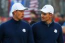 Rio Olympic golf champion Justin Rose (L) and runner-up Henrik Stenson, seen in September 2016, have both been stalwarts for Europe in the Ryder Cup and their exciting duel for gold electrified the first Olympic men's golf competition since 1904