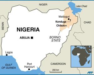 Map locating Chibok in northeast Nigeria's Borno …