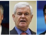 Combo of Republican U.S. presidential candidates Jon Huntsman, Newt Gingrich and Rick Perry