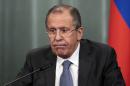 Russian Foreign Minister Sergei Lavrov attends a news conference after a meeting with his Hungarian counterpart Peter Szijjarto in Moscow