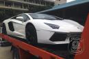 A picture released by the Brazilian Federal Police shows former billionaire Eike Batista's Lanborghini, which was seized at his residence on February 6, 2015 in Rio de Janeiro