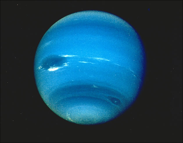 Imagem de Netuno tirada em agosto de 1989, pela sonda Voyager 2