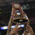 Kansas forward Thomas Robinson holds up the NCAA Midwest Regional trophy after Kansas defeated North Carolina 70-53 in the men's college basketball tournament Sunday, March 25, 2012, in St. Louis. (AP Photo/Charlie Riedel)