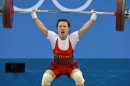 China's Wang Mingjuan lifts