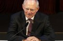 German Finance Minister Schaeuble speaks during a reception to celebrate his 70th birthday in Berlin