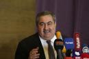 Sacked Finance Minister Hoshiyar Zebari speaks during a news conference in Erbil