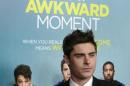 Zac Efron attends the premiere of the film "That Awkward Moment" in Los Angeles
