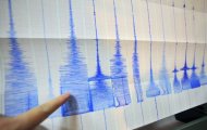 This file illustration photo shows a seismic chart, pictured at the Central Weather Bureau in Taipei. A shallow 5.9-magnitude earthquake sent panicked people fleeing onto the streets in Taiwan's second-largest city of Kaohsiung as rail services were temporarily suspended
