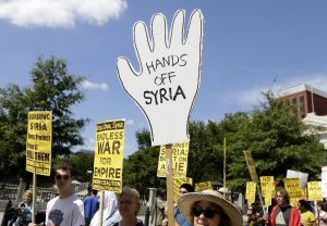 Protesters against U.S. military action in Syria march …