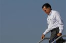 Republican presidential nominee Mitt Romney gets off his campaign plane in Blountville