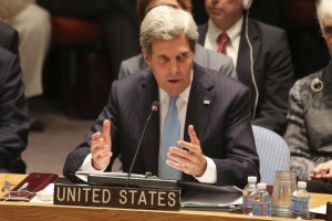 U.S. Secretary of State John Kerry speaks after the …