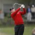 Westwood of England tees off during Chevron World Challenge golf tournament in California