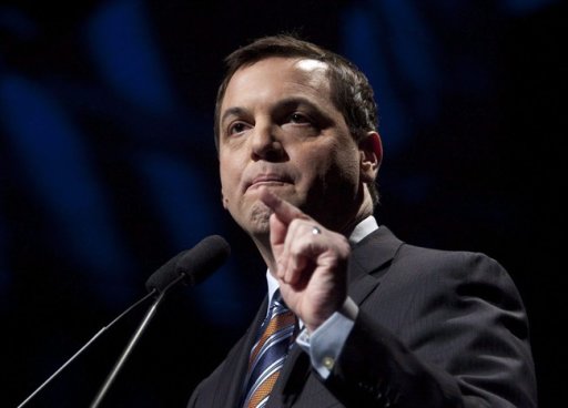 Ontario PC Leader Tim Hudak delivers the keynote address at the Annual General Meeting of the Progressive Conservative Party in Ottawa on Saturday, March 6, 2010. Ontario's Progressive Conservatives are set to unveil their party platform for the fall provincial election Sunday at their convention in Toronto.THE CANADIAN PRESS/Pawel Dwulit