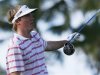 Russell Henley of the U.S. reacts to his drive off the 14th tee during the second round of the Sony Open golf tournament in Honolulu, Hawaii.