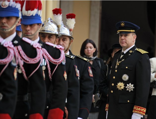 Prince Albert II of Monaco attends a ceremony in Monaco Palace during the Monaco's National Day in Monte Carlo