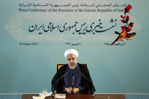 Iranian President Hassan Rouhani gives a press conference &hellip;