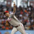 Philadelphia Phillies pitcher Cliff Lee works against the San Francisco Giants during the first inning of a baseball game Thursday, Aug. 4, 2011, in San Francisco. (AP Photo/Ben Margot)