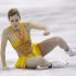 Ashley Wagner falls to the ice during the senior ladies free skate program at the U.S. figure skating championships, Saturday, Jan. 26, 2013, in Omaha, Neb. (AP Photo/Charlie Neibergall)