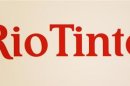 A Rio Tinto logo is displayed on the front of a wall panel during a news conference in Sydney