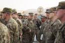 General John Francis Campbell, current commander of the International Security Assistance Force and United States Forces in Afghanistan, speaks to soldiers during a Christmas day visit on forward operating base Gamberi in the Laghman province of Afghan