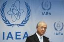 IAEA Director General Amano addresses a news conference after a board of governors meeting at the IAEA headquarters in Vienna