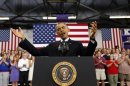 U.S. President Barack Obama speaks about the economy in Illinois