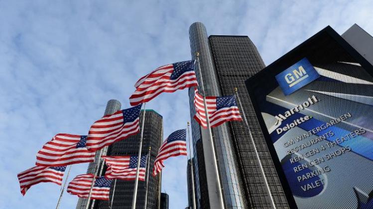 The General Motors headquarters in the Renaissance Center is pictured on January 14, 2014 in Detroit, Michigan