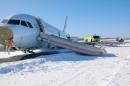 Handout photo by the Canada Transportation Safety Board shows damage to an Air Canada Airbus A-320 that skidded off the runway at Halifax International Airport in Halifax, Nova Scotia, March 29, 2015
