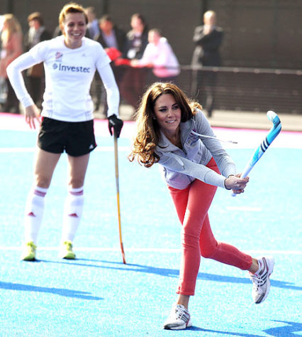Slim Kate Middleton Plays Field Hockey in Skintight Jeans Sporty Katy