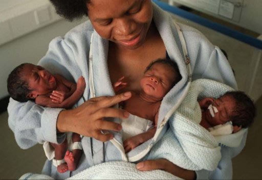 اطفال حديثي الولادة في احدى مستشفيات جوهانسبورغ