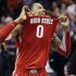 Ohio State forward Jared Sullinger celebrates his team's 77-70 victory over Syracuse in the East Regional final game in the NCAA men's college basketball tournament, Saturday, March 24, 2012, in Boston. (AP Photo/Elise Amendola)