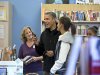 President Barack Obama, with daughters Sasha, far right, and Malia, center, goes shopping at a small bookstore, One More Page, in Arlington, Va., Saturday, Nov. 24, 2012.  (AP Photo/J. Scott Applewhite)