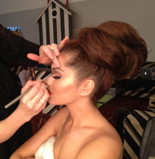 Cheryl Cole Tweets Photo From Her Calendar Photo Shoot Of Her New Beehive Hair-Do