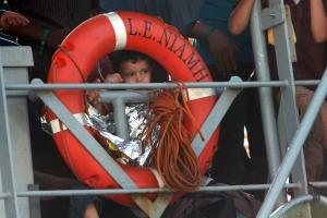 A child migrant preparing to disembark from the Irish&nbsp;&hellip;