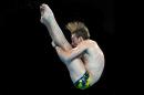 Matthew Mitcham of Australia competes in the Men's 1m Springboard Diving Final Competition in the 2014 Commonwealth Games in Edinburgh, Scotland on July 30, 2014